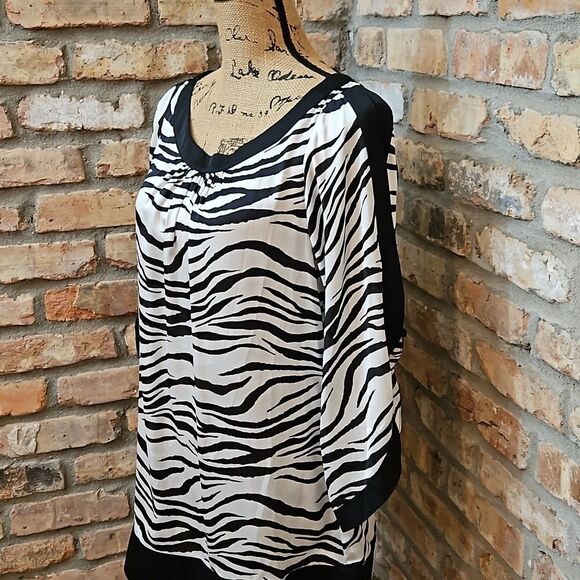 NWT Hot in Hollywood animal print spkit skeeve tunic top size Medium - Picture 4 of 11